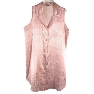 Pink Jacquard Sleeveless Tunic, Size XL